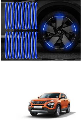 LOVMOTO Universal Car Wheel Rim Decorative Warning Stripe Stickers 213 5 mm x 5 m Blue Reflective Tape