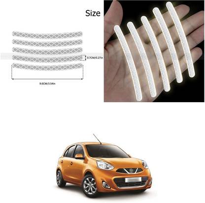 PECUNIA Universal for vehicle Reflective Wheel Rim Stripe Decal Sticker 442 6 mm x 6 m Silver Reflective Tape