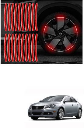 LOVMOTO Universal Car Wheel Rim Decorative Warning Stripe Stickers 911 5 mm x 5 m Red Reflective Tape