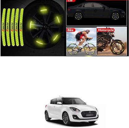 PECUNIA Universal for vehicle Reflective Wheel Rim Stripe Decal Sticker 656 6 mm x 6 m Green Reflective Tape