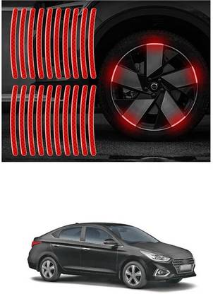 LOVMOTO Universal Car Wheel Rim Decorative Warning Stripe Stickers 871 5 mm x 5 m Red Reflective Tape