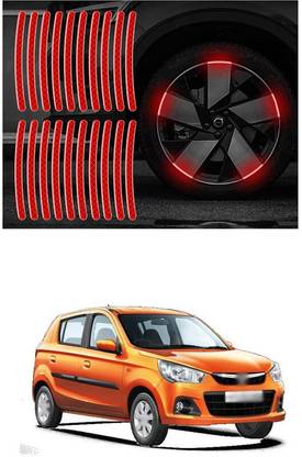 LOVMOTO Universal Car Wheel Rim Decorative Warning Stripe Stickers 935 5 mm x 5 m Red Reflective Tape