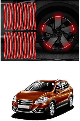 LOVMOTO Universal Car Wheel Rim Decorative Warning Stripe Stickers 945 5 mm x 5 m Red Reflective Tape