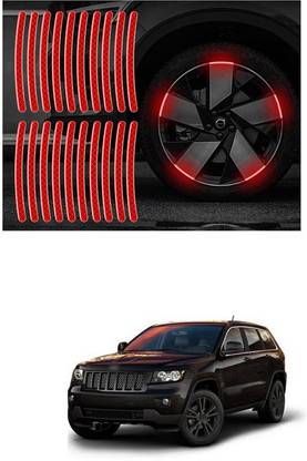 LOVMOTO Universal Car Wheel Rim Decorative Warning Stripe Stickers 875 5 mm x 5 m Red Reflective Tape