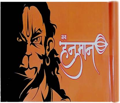 RG7 HANUMAN BHAGWA RANG CAR BONET FLAG (PACK OF 1) Rectangle Car Window Flag