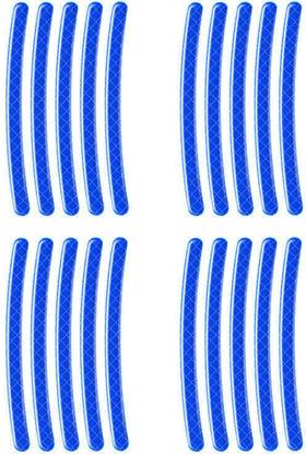 LOVMOTO Universal Car Wheel Rim Decorative Warning Stripe Stickers 251 5 mm x 5 m Blue Reflective Tape