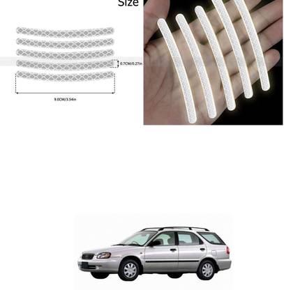 PECUNIA Universal for vehicle Reflective Wheel Rim Stripe Decal Sticker 388 6 mm x 6 m Silver Reflective Tape