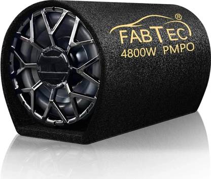 FABTEC Active Car 10 Inch Plug and Play (Built-In Amplifier) Bass Tube Subwoofer
