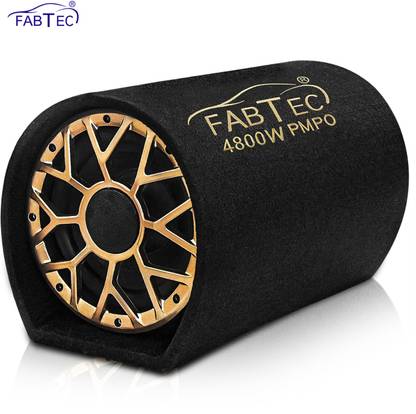 FABTEC Active Car 10 Inch Plug and Play (Built-In Amplifier) Bass Tube Subwoofer