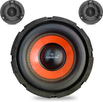 Powerlink 8 Inch Subwoofer Imported Orange SPL Foam – 200W Peak RMS Power/4-Ohm /1.5-Inch Copper Coil / 120mm Single Magnet (Incl. 2 Tweeters) Subwoofer