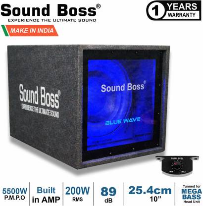 Sound Boss SB-5500XBP10 10-INCH Bandpass Enclosure with In-Built Amplifier with Sub Level Controller Subwoofer
