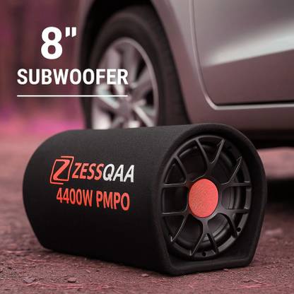 ZESSQAA ZQ_801BST 8-Inch Car Red Subwoofer Bass Tube with Built-in Amplifier 4400W Power Output Subwoofer