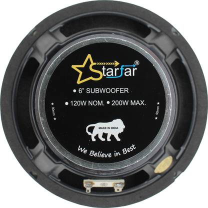 Starfar 6 inch Starfar 6 inches Subwoofer 8Ohms/120Watts(Black) Subwoofer