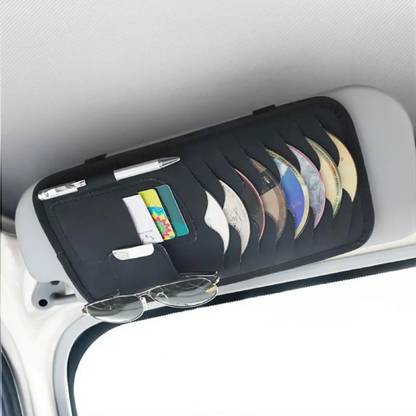 FAVHOME Sun Visor Storage Black Car Sunglass Clip Holder