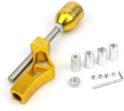 Auto MT Yellow Gear Shift Knob Adjustable Extender+Car Gear Knob Lever, with 4-Adapters. Car Flywheel