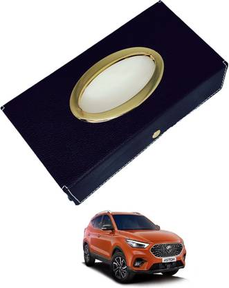 MOCKHE Chrom-Black Tisue Box Leatherete-707 Vehicle Tissue Dispenser