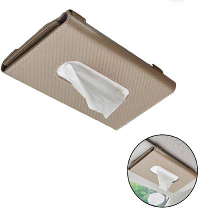 Augen Pu Leather Tissue Box Holder Rectangular Dispenser for Car Home Office BeigeB Vehicle Tissue Dispenser