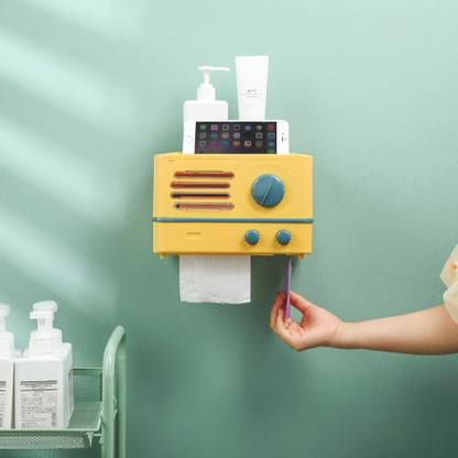 Wengvo Retro Radio Shape Toilet Tissue Box Cartoon Toilet Paper Holder Vehicle Tissue Dispenser