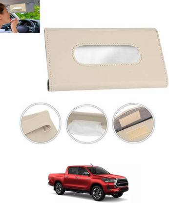 monolive Beige Leatherite Rectangle Shape Fancy Design Tissue Dispencer For Car-49 Vehicle Tissue Dispenser