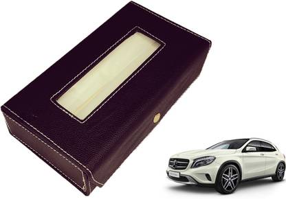 MOCKHE Basic-Black Tissue Box Leatherette-97 Vehicle Tissue Dispenser