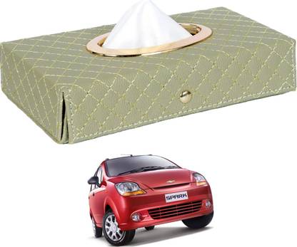 MOCKHE Cross-Beige Tissue Box Leatherette-548 Vehicle Tissue Dispenser