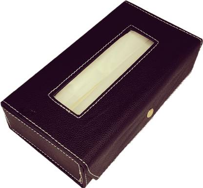 Auto Hub Black Tissue Box Leatherette Vehicle Tissue Dispenser