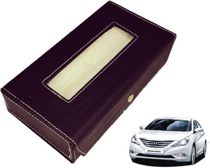 MOCKHE Basic-Black Tissue Box Leatherette-177 Vehicle Tissue Dispenser