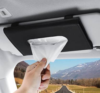 Campark Car Visor Tissue Holder, Car Napkin Paper Holder PU Leather, Mask Holder Vehicle Tissue Dispenser