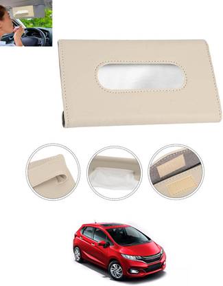 MSNP Universal Leatherite Rectangle Beige Tissue Box For Car/office/Home-159 Vehicle Tissue Dispenser
