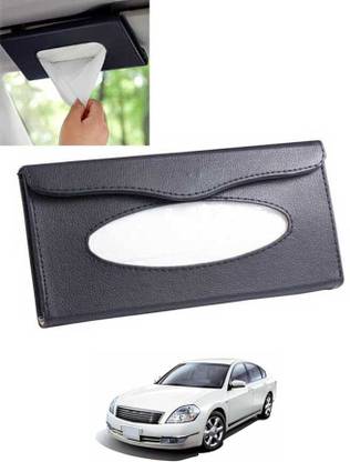 monolive Black Leatherite Rectangle Shape Fancy Design Tissue Dispencer For Car-184 Vehicle Tissue Dispenser