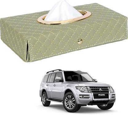 MOCKHE Cross-Beige Tissue Box Leatherette-516 Vehicle Tissue Dispenser