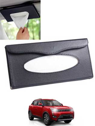 monolive Black Leatherite Rectangle Shape Fancy Design Tissue Dispencer For Car-246 Vehicle Tissue Dispenser