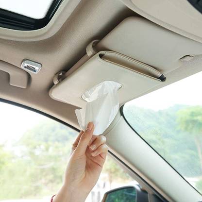 QNJL Car Tissue Holder, Car Visor Tissue Holder, Sun Visor Napkin Holder Vehicle Tissue Dispenser