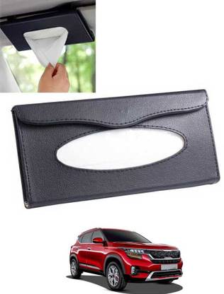 AYW Black Car Tissue Holder Rectangle Leatherite/Include Tissue/Save Space-202 Vehicle Tissue Dispenser