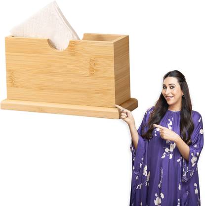 HOKiPO Bamboo Tissue Paper Holder (AR-5054), Vehicle Tissue Dispenser