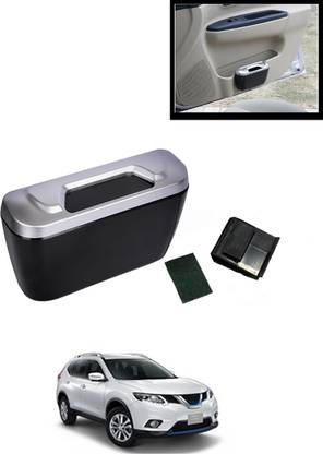 AYW Universal Fit Black/Silver Easy To Hung Garbage Organizer For Cars-318 Car Trash Bin Bag