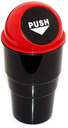 GLOWIS TRIANGLE ANT Red Black Mini Trash Bin Can Garbage Dust Case Holder Car Trash Bin Bag