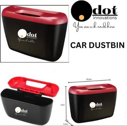 DOT INNOVATIONS CAR DUSTBIN PORTABLE Car Dustbin - Door Mounted (Black) Car Trash Bin Bag