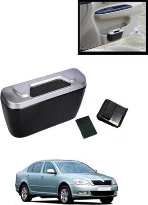 AYW Universal Fit Black/Silver Easy To Hung Garbage Organizer For Cars-176 Car Trash Bin Bag