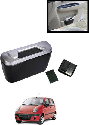 AYW Universal Fit Black/Silver Easy To Hung Garbage Organizer For Cars-184 Car Trash Bin Bag