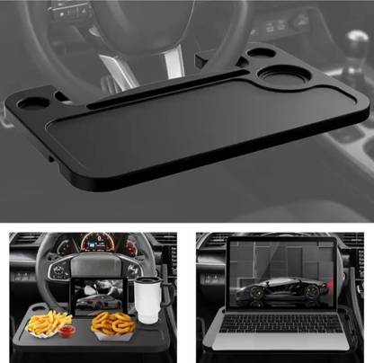 TECHGEAR Car Steering Wheel Desk ,laptop stand Steering Wheel Tray Cup Holder Tray Table