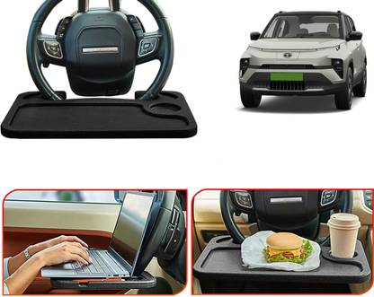 Selifaur ST38-Multifunctional Car Laptop Food Steering Wheel Tray Drink Holder Desk Cup Holder Tray Table