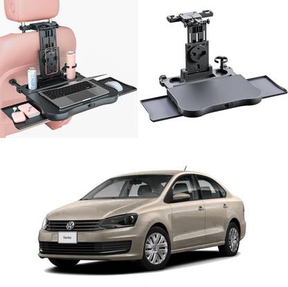 Oshotto (FT-10) Car Backseat Laptop Food Tray Desk & Storage Drawers For Vento Cup Holder Tray Table