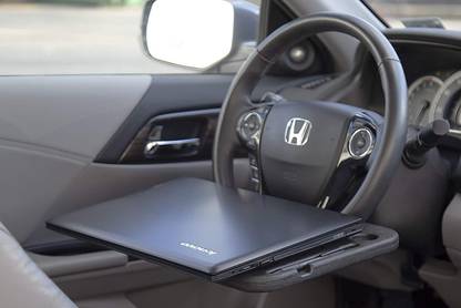 Mahek Car Laptop Food Steering Wheel Tray Drink Holder Desk Double Sided Glass Holder Tray Table