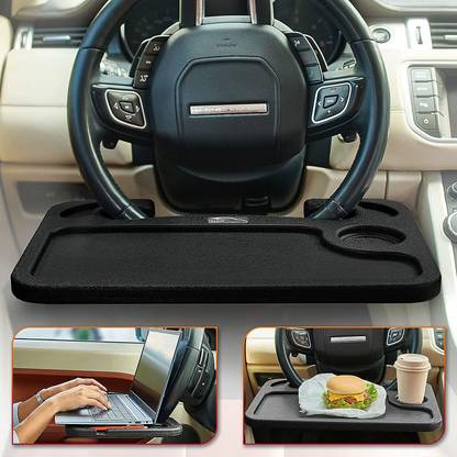 Newvent Car Steering Tray For Laptop Table Mount Desk Eating Food Stand Drink Cup Holder Tray Table