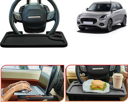 Selifaur ST26-Multifunctional Car Laptop Food Steering Wheel Tray Drink Holder Desk Cup Holder Tray Table