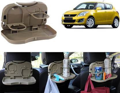 Selifaur BT263 -Multi-Functional Fordable Car Seat Back Food Tray For Swift Type -4 Cup Holder Tray Table