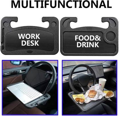 carfrill Portable Car Steering Wheel Desk Table Cup Holder Tray Table