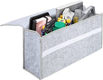 HOUSE OF QUIRK Car Trunk Organizers Large Anti Slip Car(Silver) Trunk Organizer