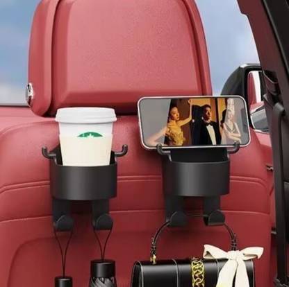 TECHGEAR Car hook water cup holder pack of 2 for back seat head rest Trunk Organizer